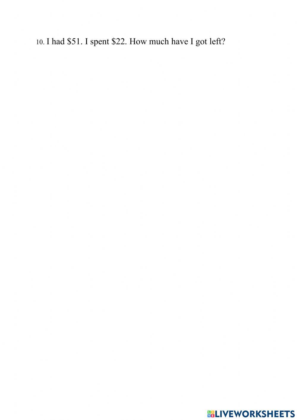 Subtraction Worksheet