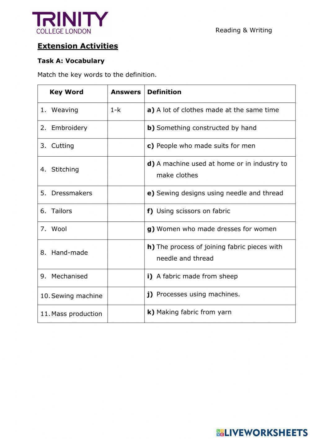 Ise 1 reading and writing