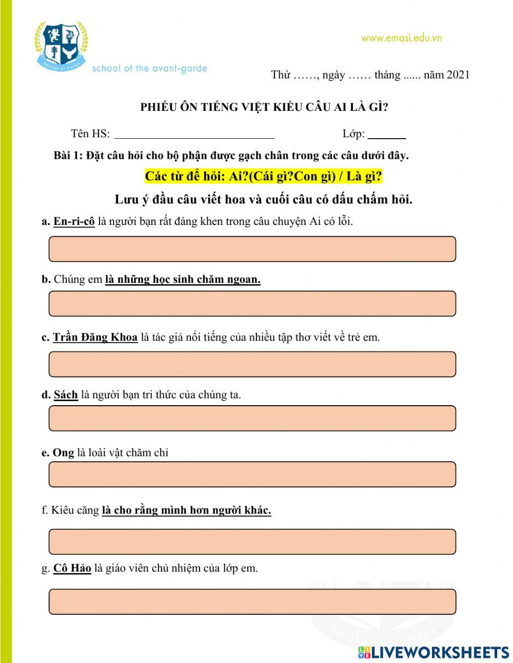 Ôn luyện từ và câu lớp 3