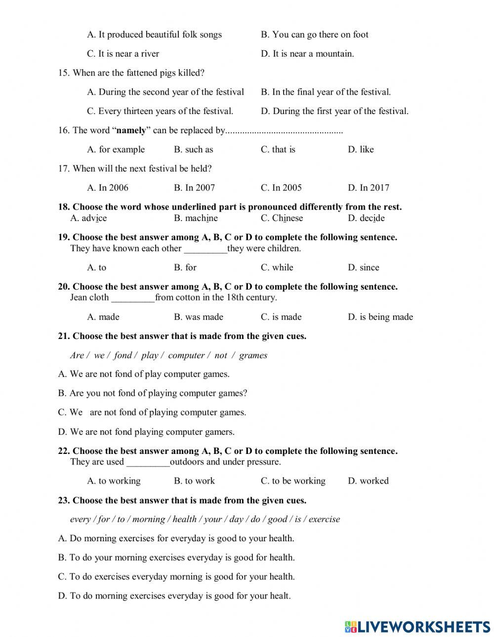 Test -midterm semester 1
