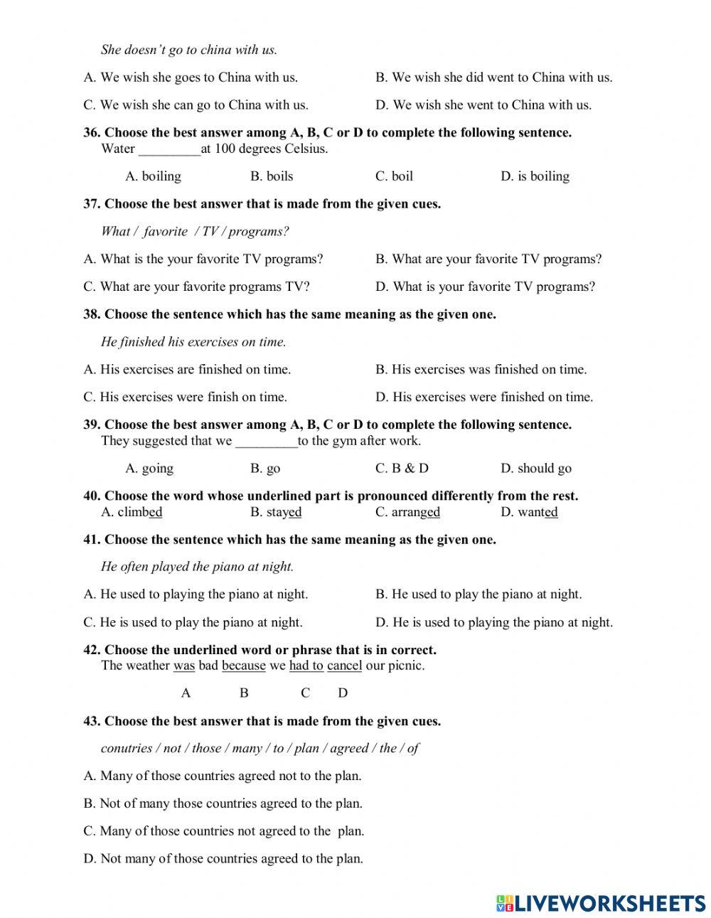 Test -midterm semester 1