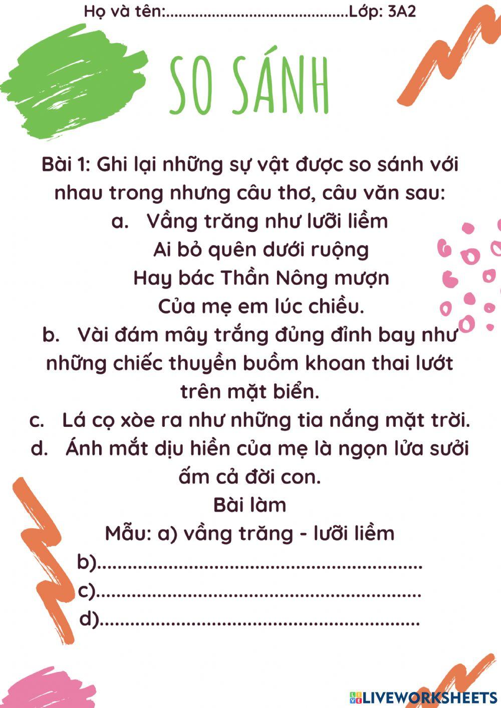 Ôn tập so sánh