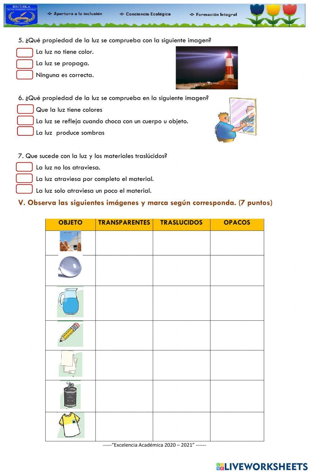 Evaluacion II Ciencias Naturales