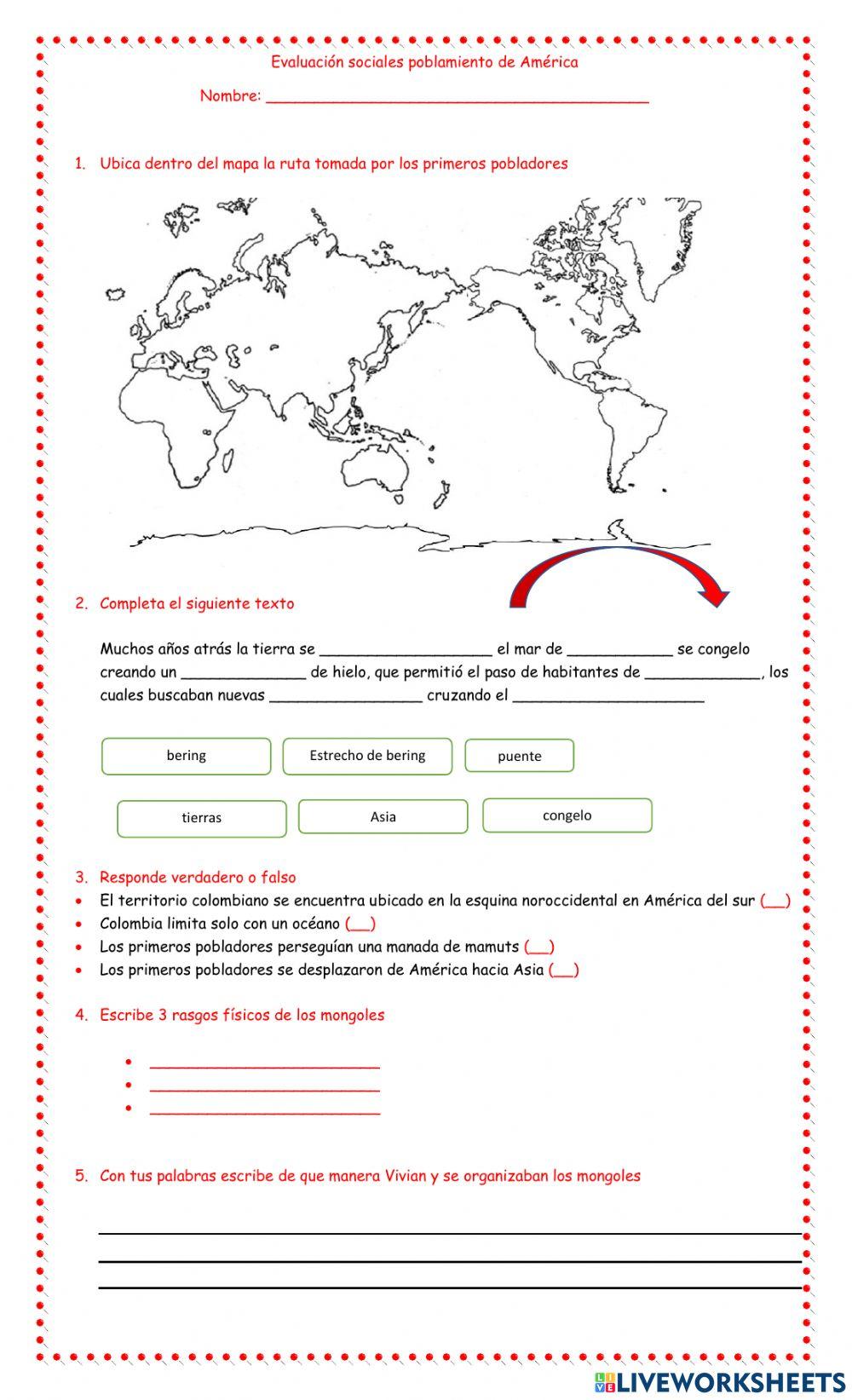 Poblamiento de america