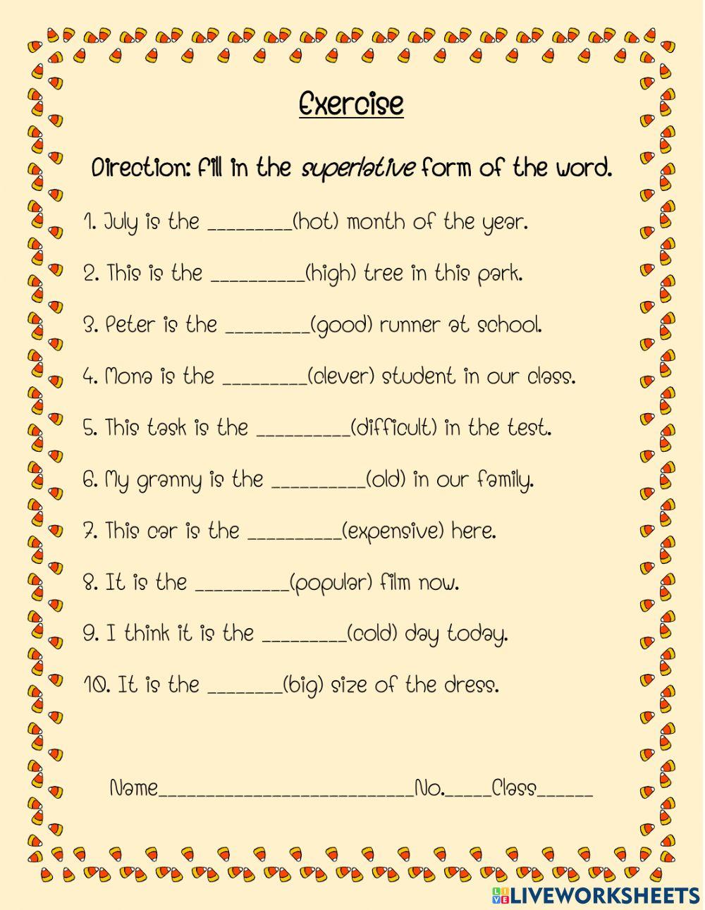 Superlative adjective