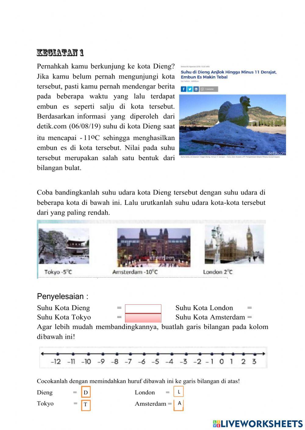 LKPD Bilangan Bulat 1