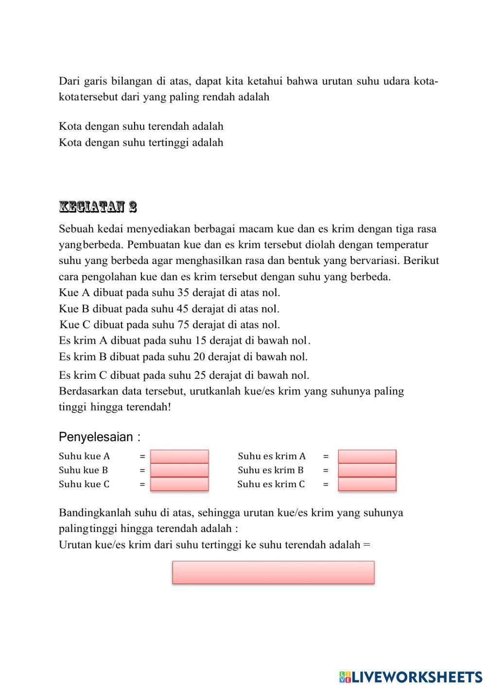 LKPD Bilangan Bulat 1