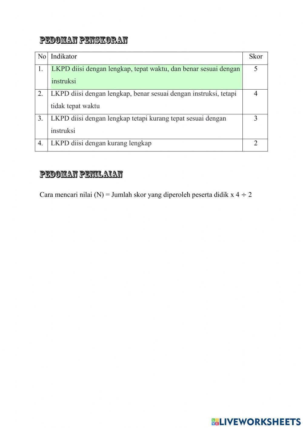 LKPD Bilangan Bulat 1