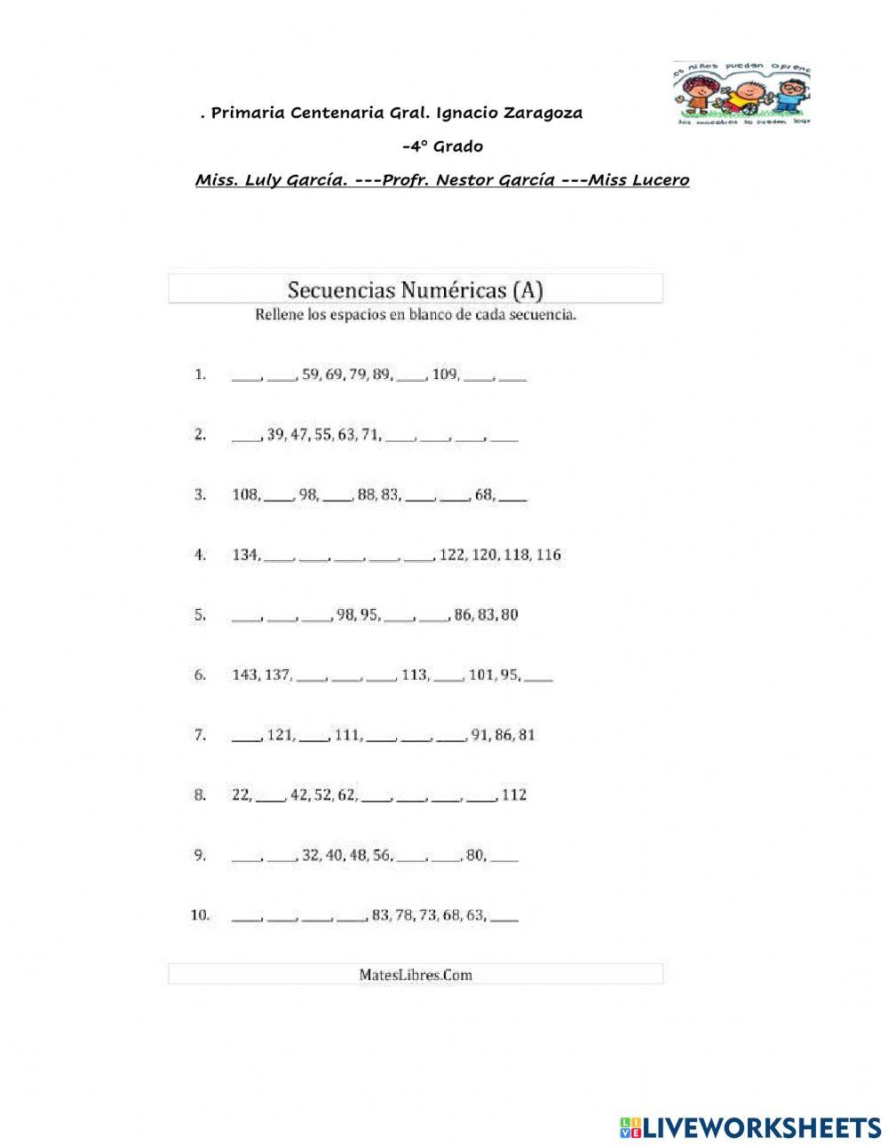 Secuencias Numéricas