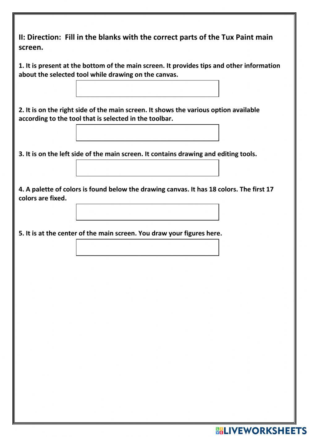 Grade 3 Computer: Tux Paint Main Screen