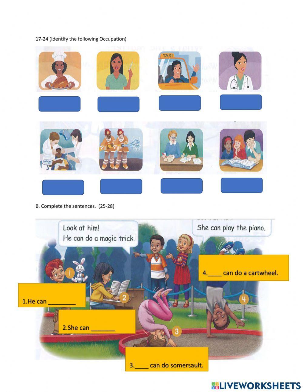 Things you can do and Occupation