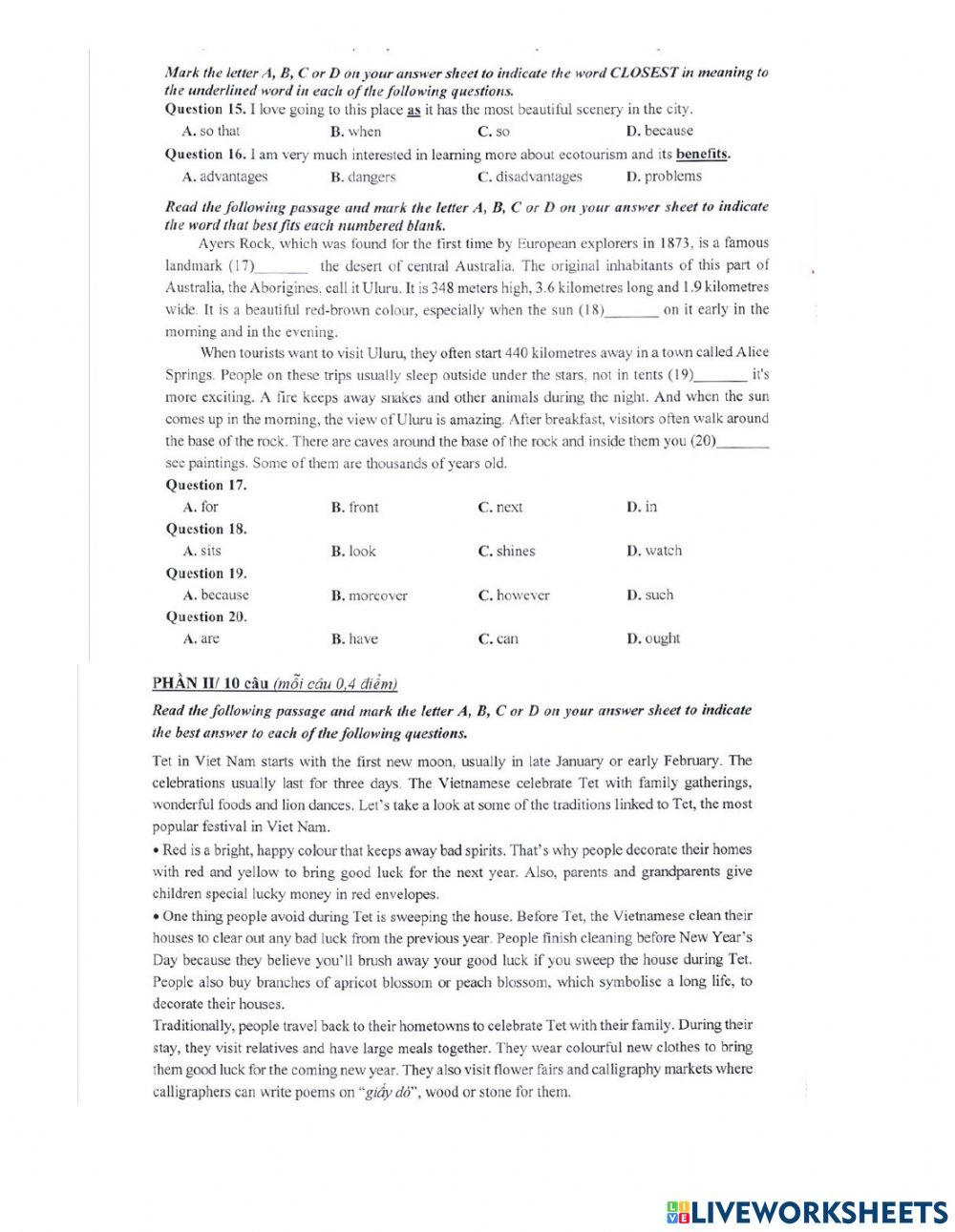 Grade 9- Test + reported special