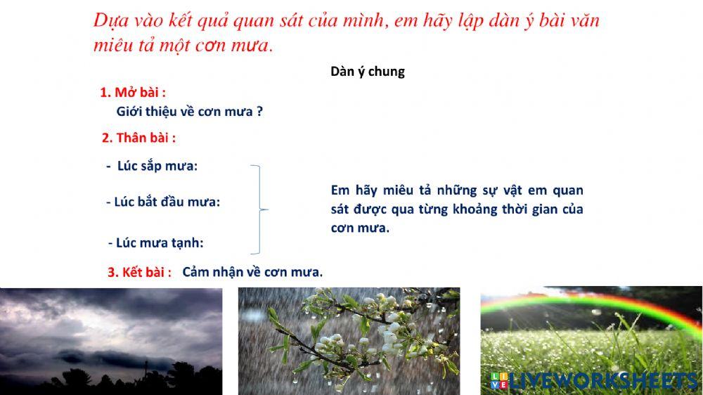 TLV dàn ý tả mưa phiếu phụ