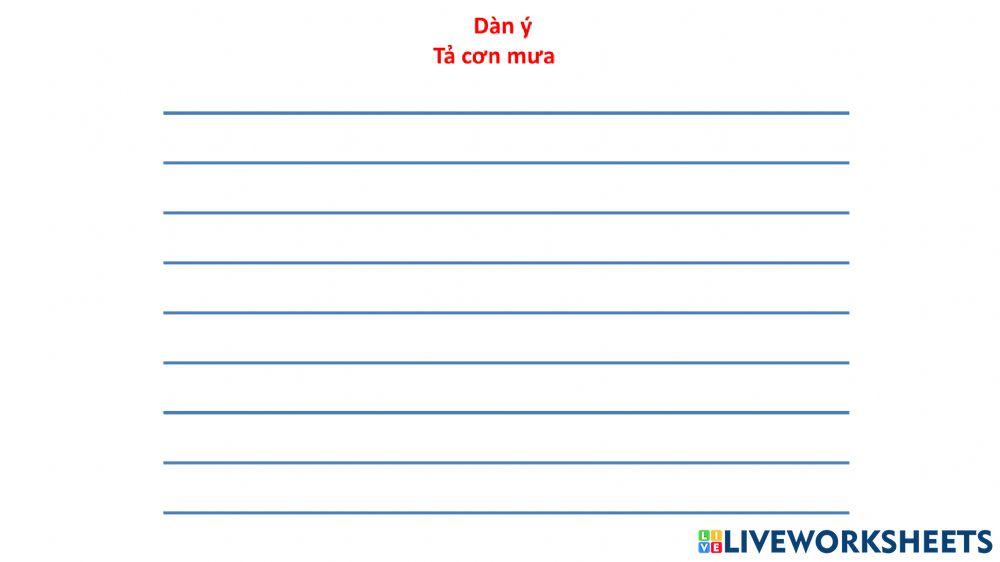 TLV dàn ý tả mưa phiếu phụ