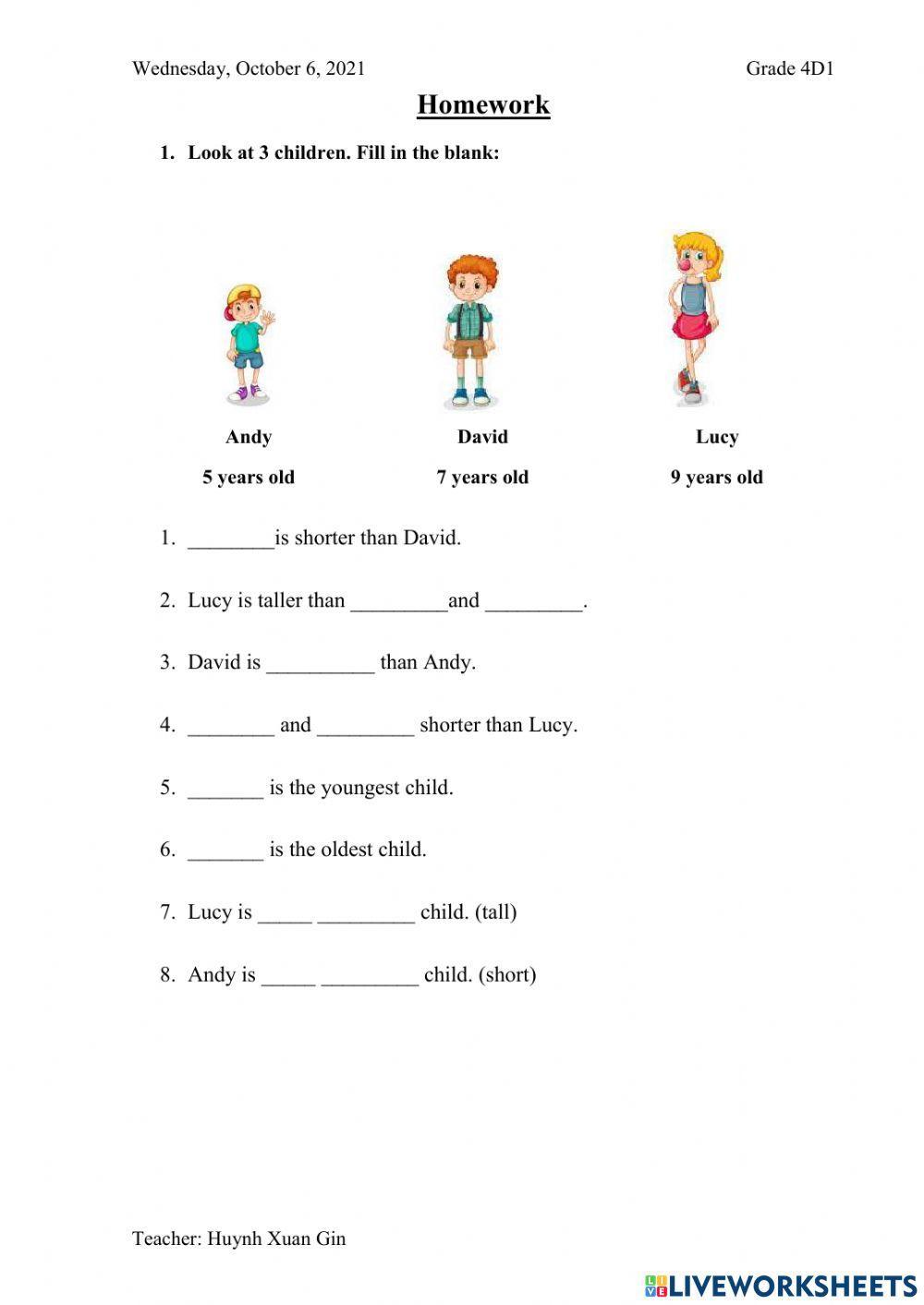 Comparative and superlative with short Adjective