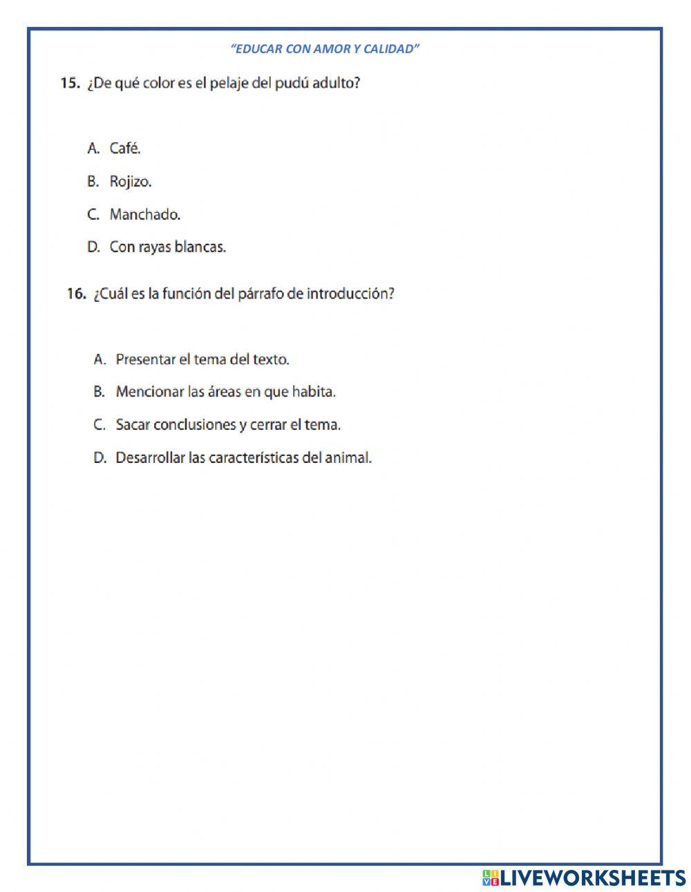 Comprensión lectoras