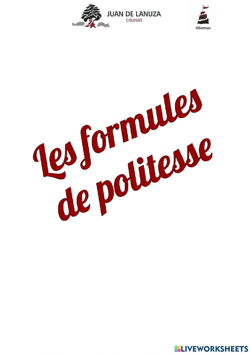 V6- Fpormules de politesse