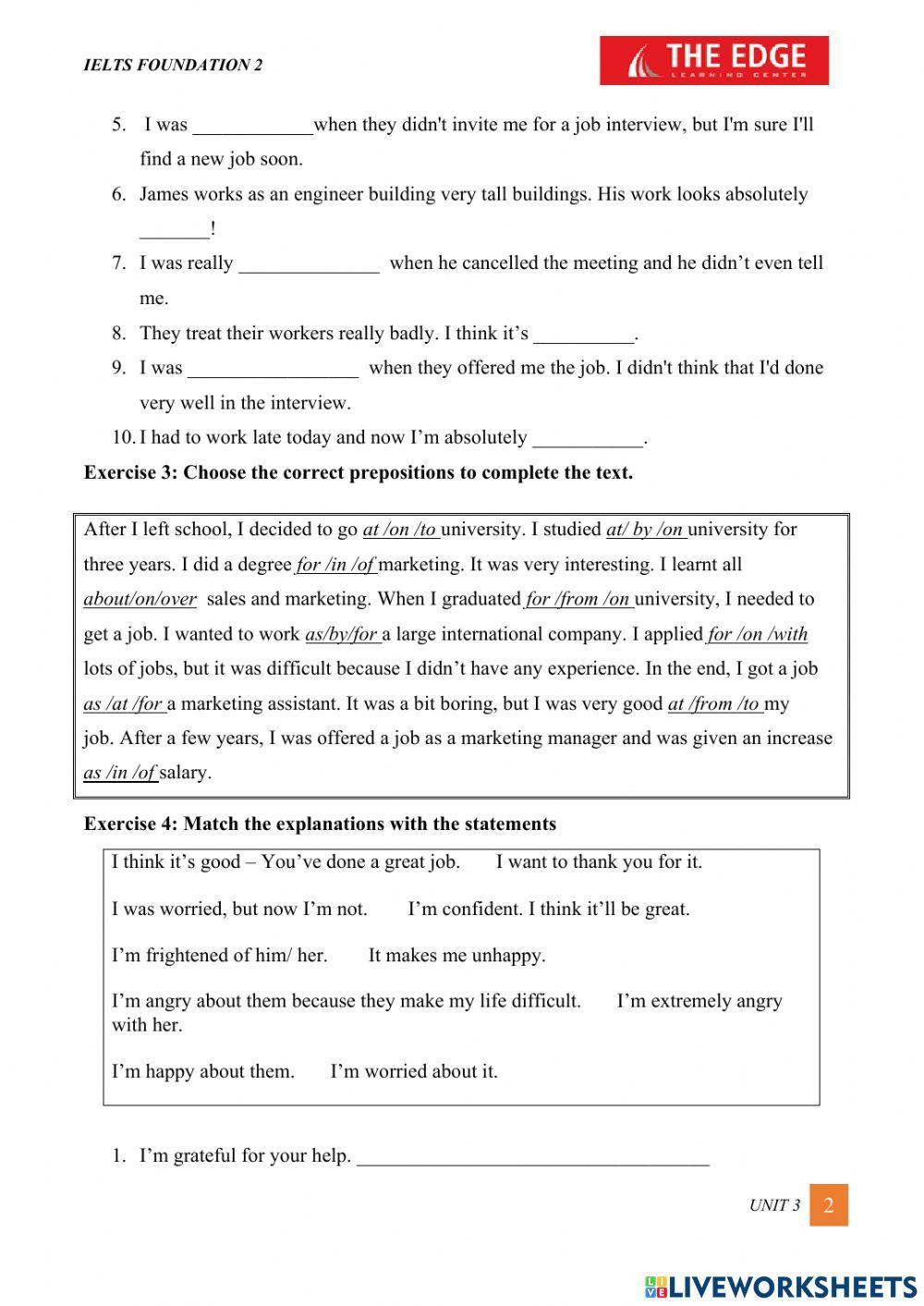 Mindset 1 - unit 3- vocabulary and grammar