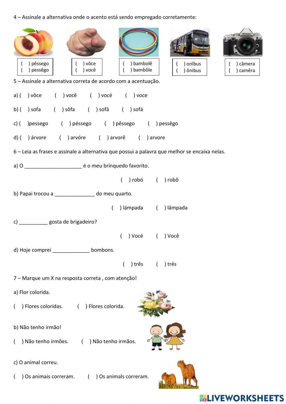 Avaliação Objetiva de Português