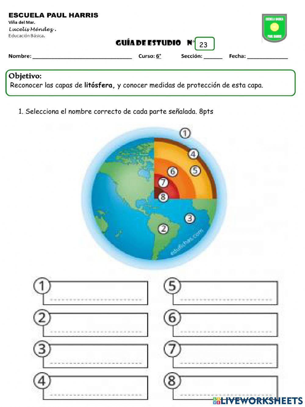 Guía 23. Geosfera. Cs. Naturales.