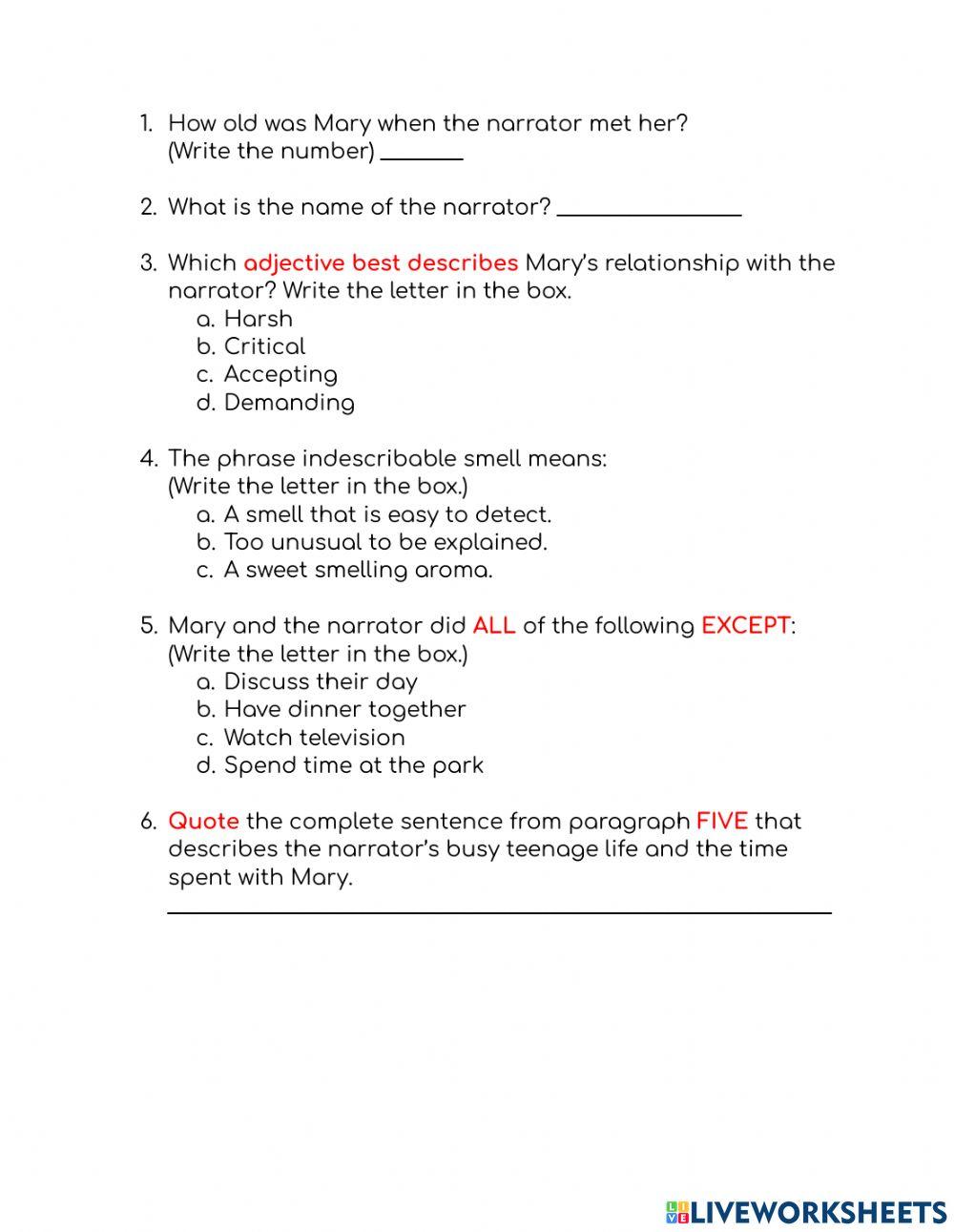 Reading Comprehension