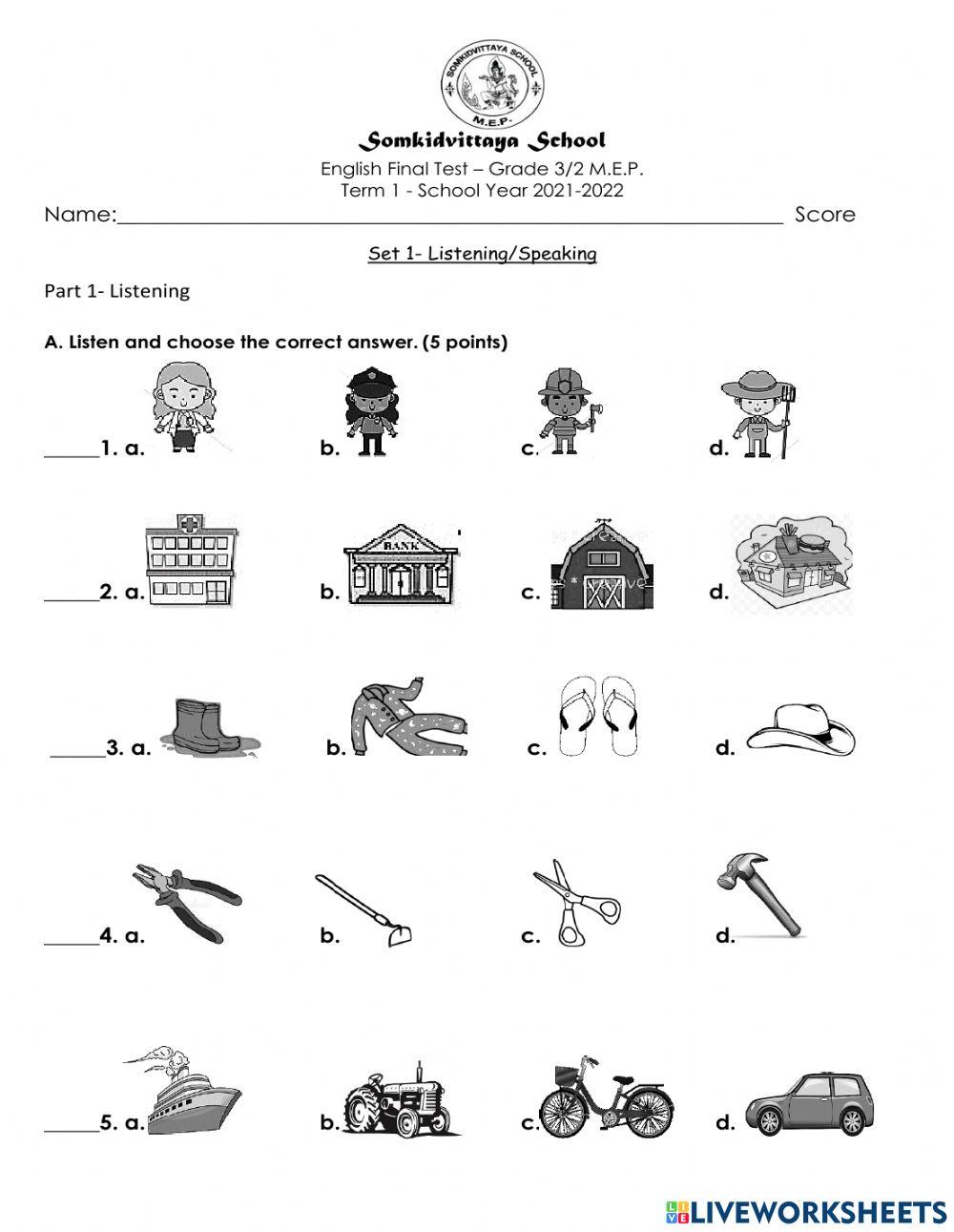 English Final Test Set 1
