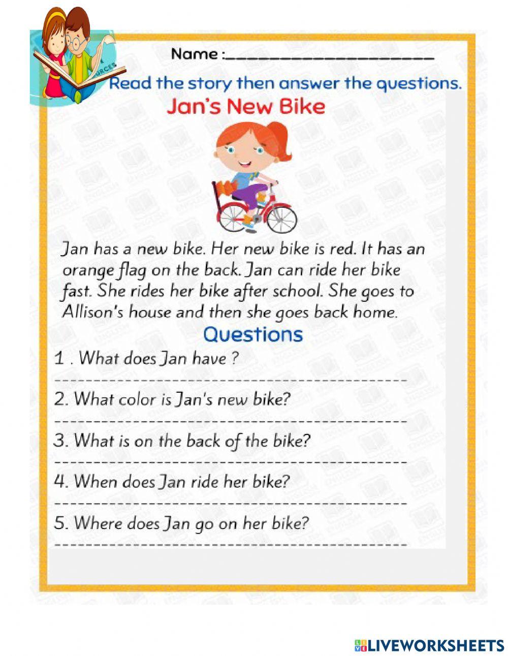 Reading Comprehension - Jan's New Bike