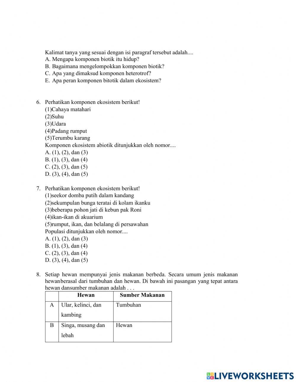 Evaluasi Tema 5 Subtema 1 PB 1