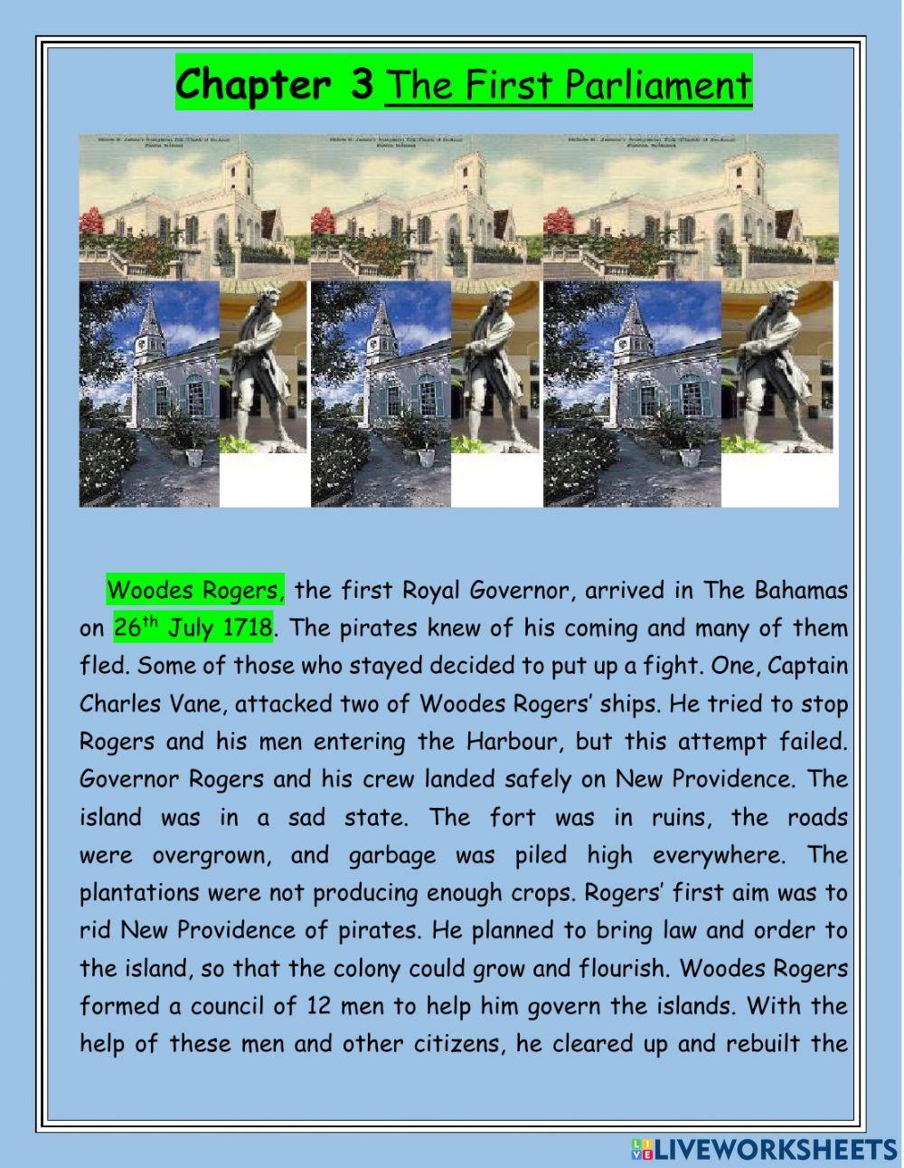 The First Parliament NOTES