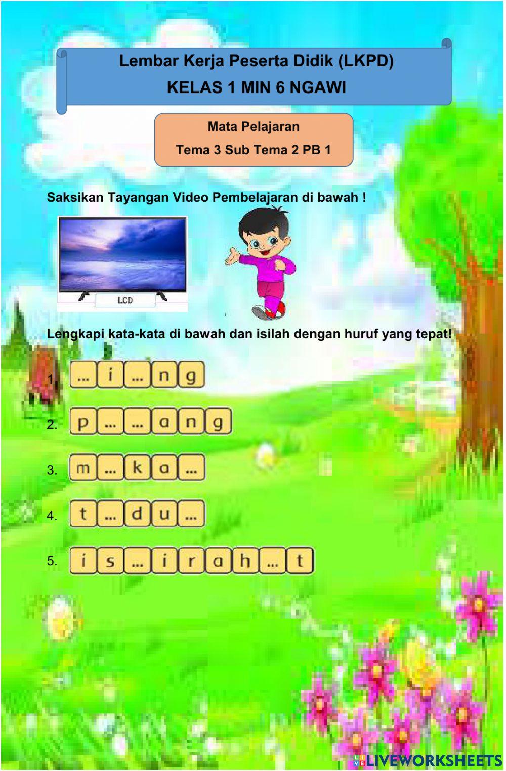 LKPD Kelas 1 T 3 ST 2 PB 1