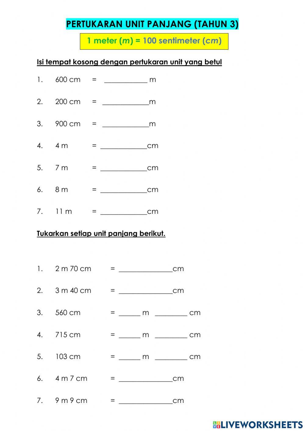 Pertukaran unit panjang