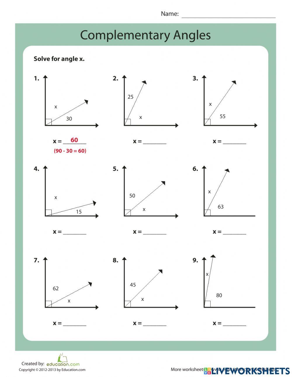 Complementary and Supplementary Angles 6737231 Latheria