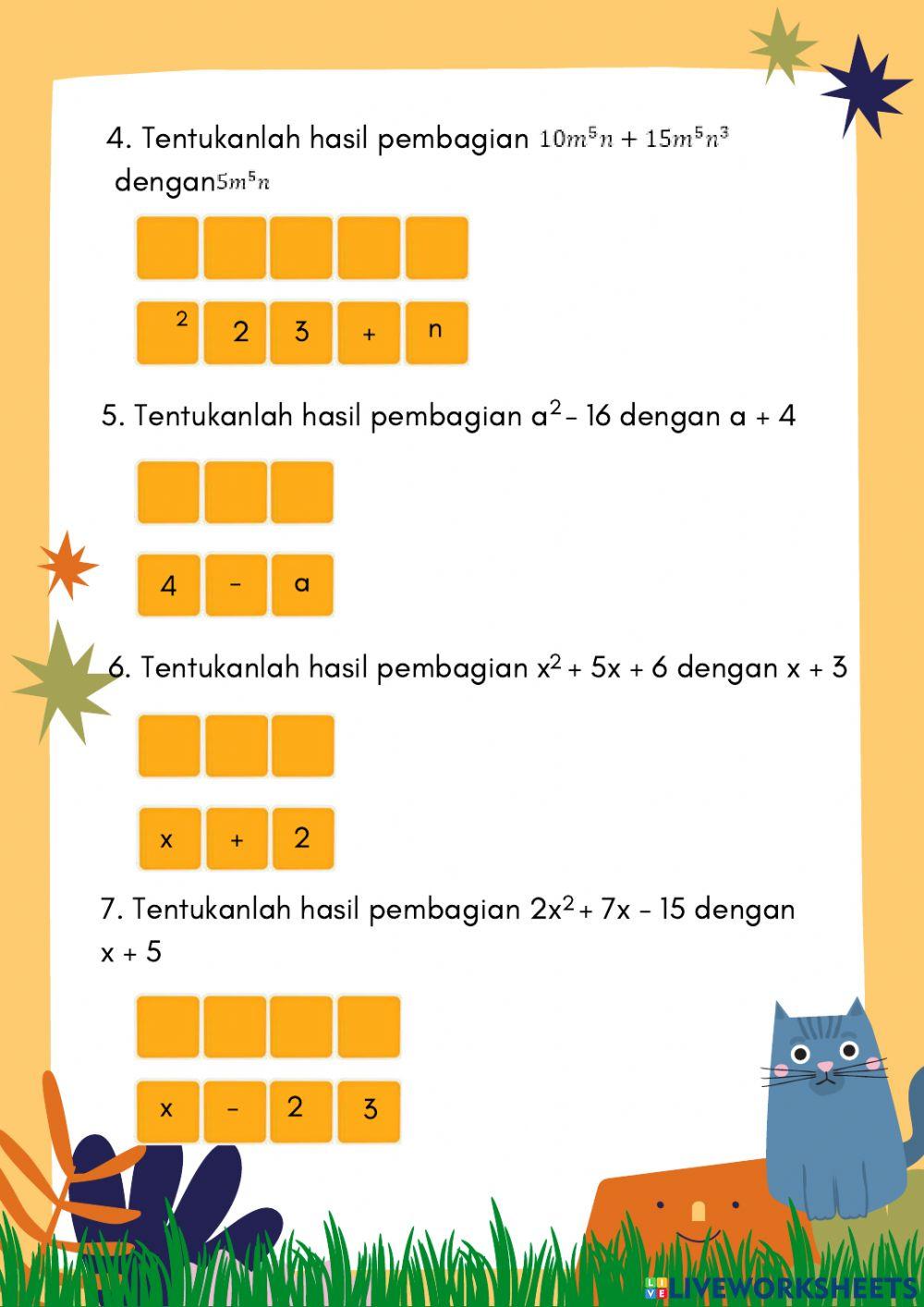 LKS 3 bentuk Aljabar