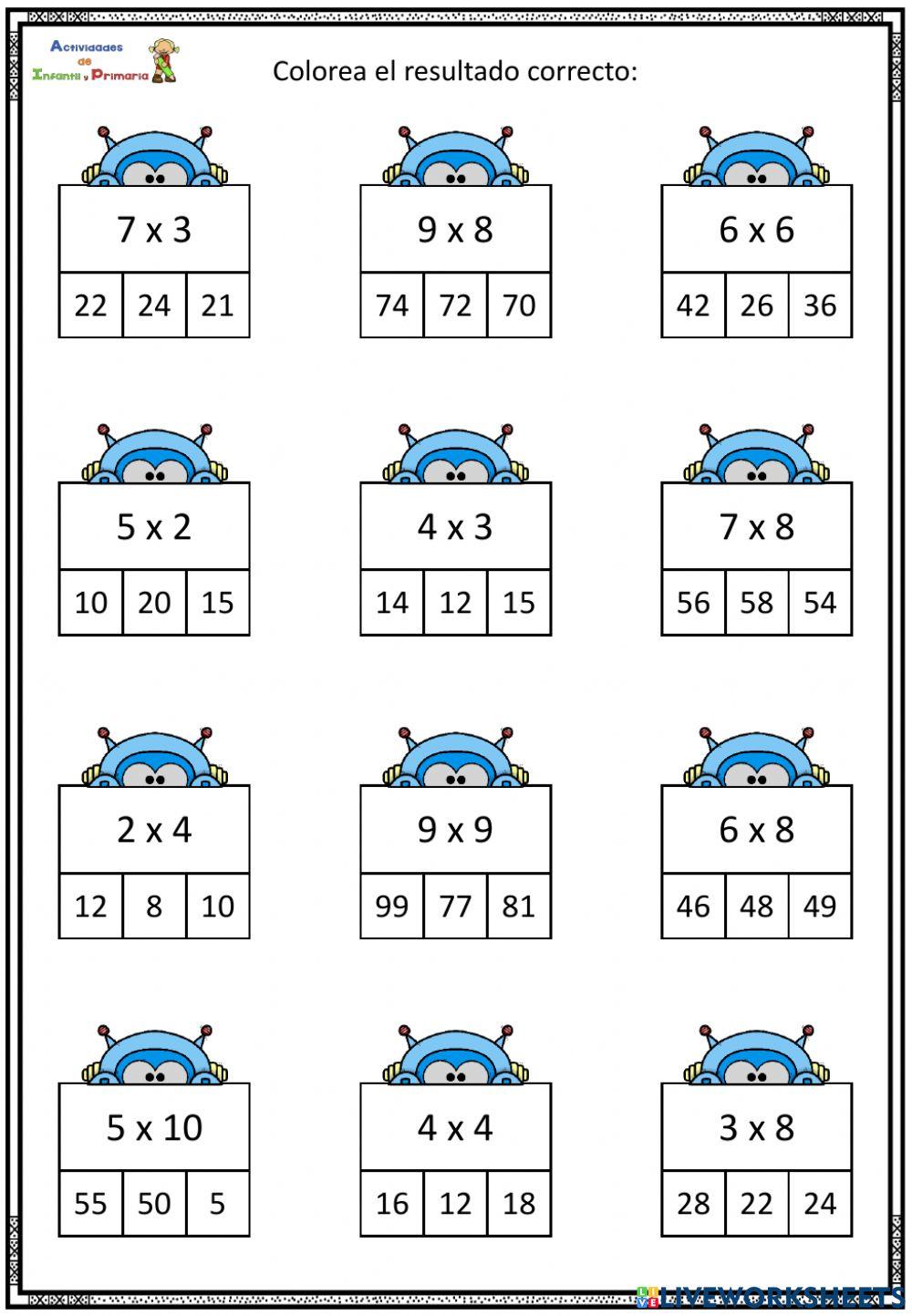 Tablas de multiplicar