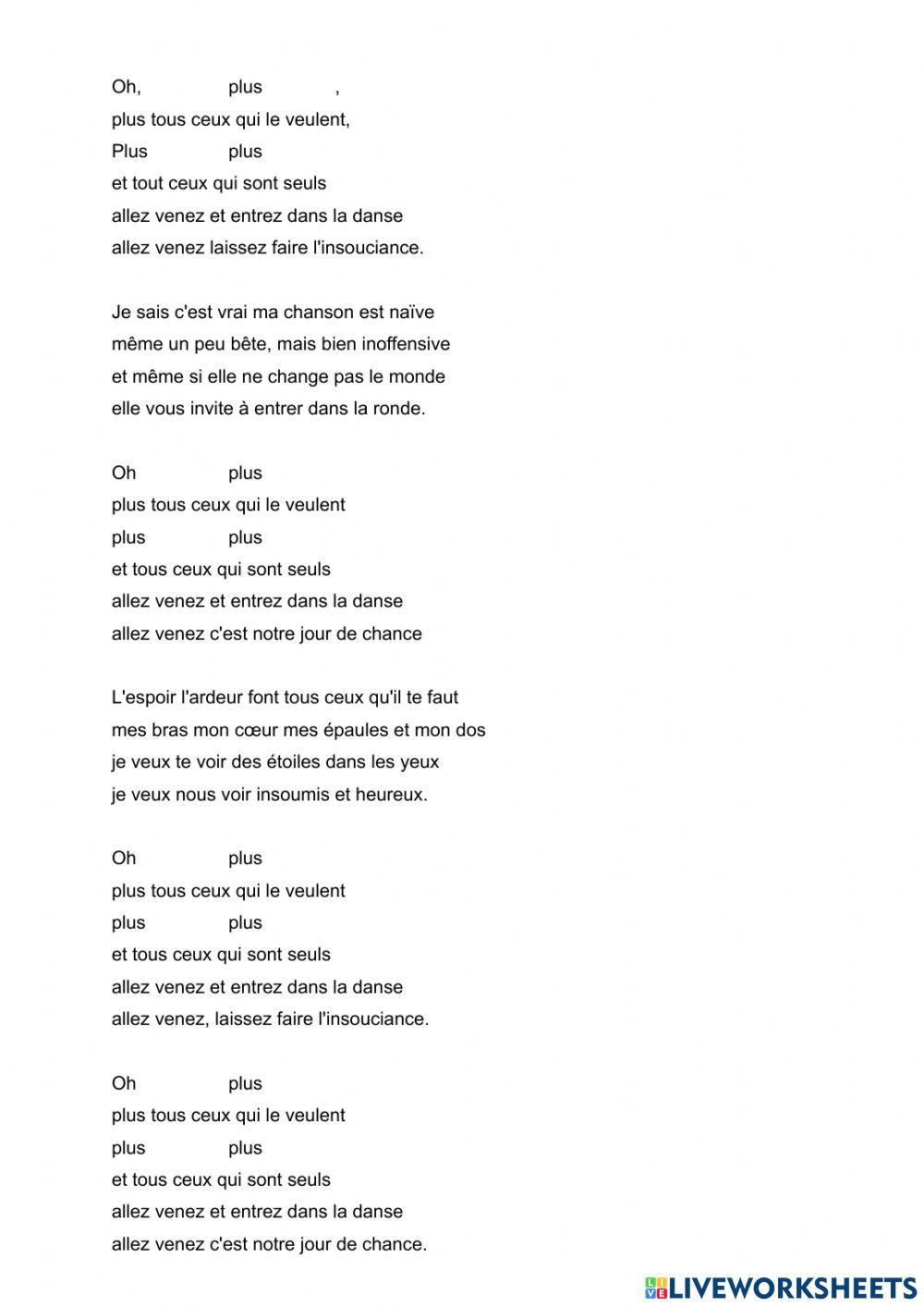 Pronoms toniques - Toi plus moi (Grégoire)