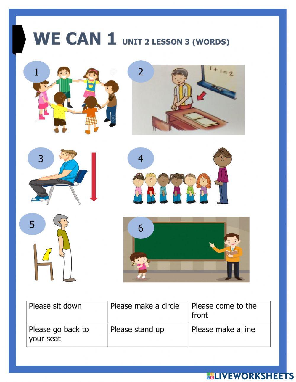 We can 1 unit 2 lesson 3 words worksheet | Live Worksheets