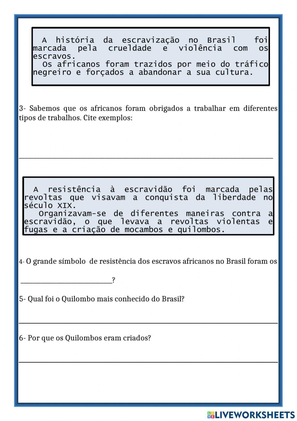 A escravidão no Brasil