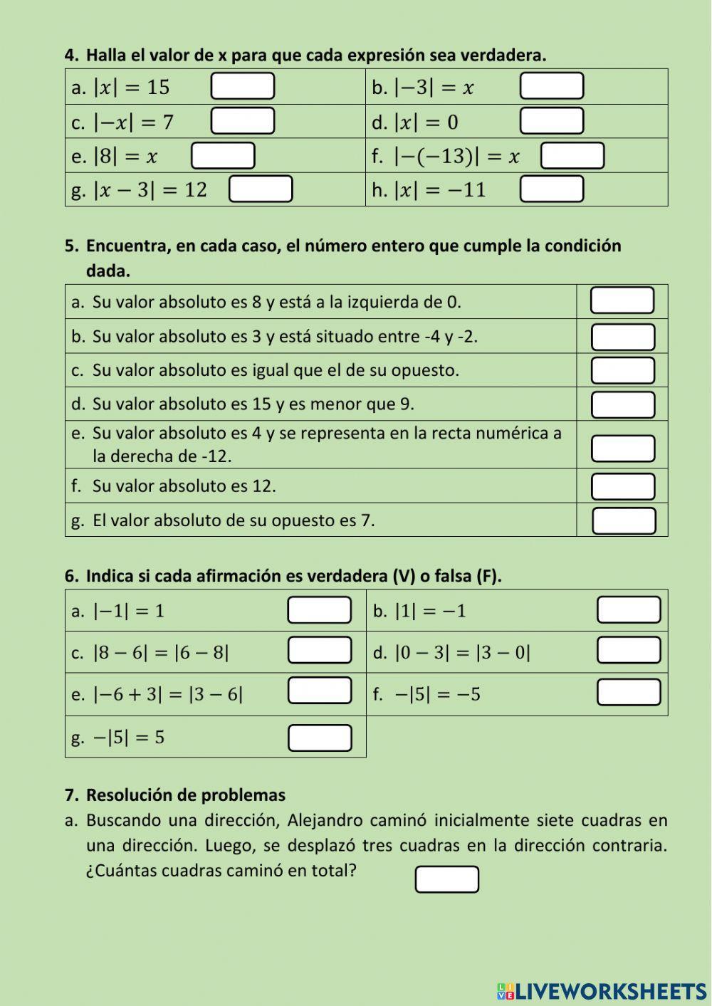 Valor absoluto de un número entero