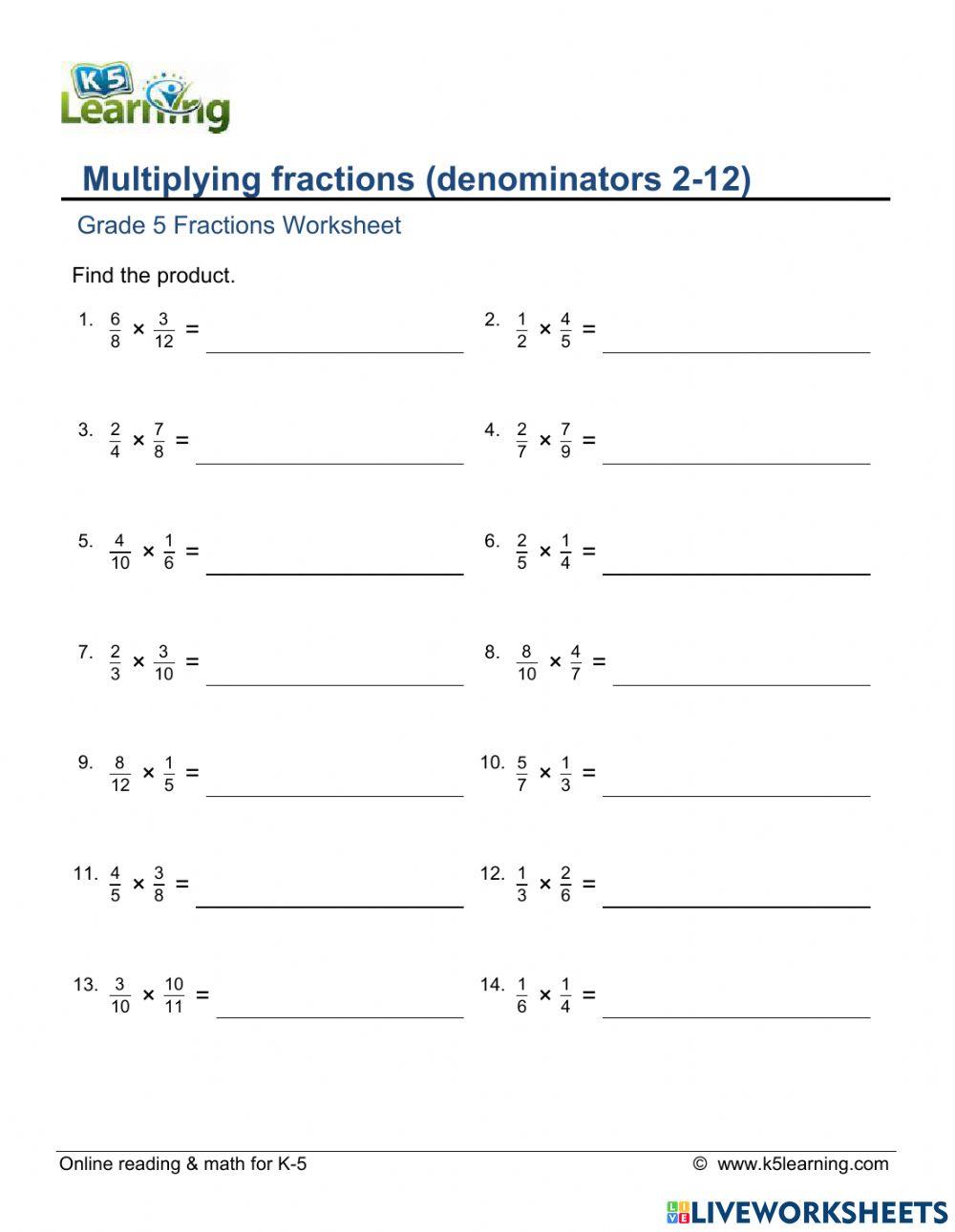 Multiplying Fractions 5th Grade 5196334 Kimmie Live