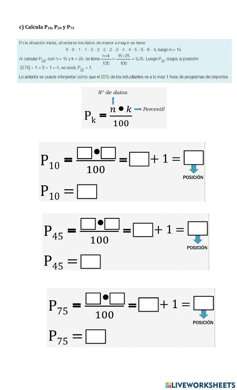 Cuartiles y percentiles