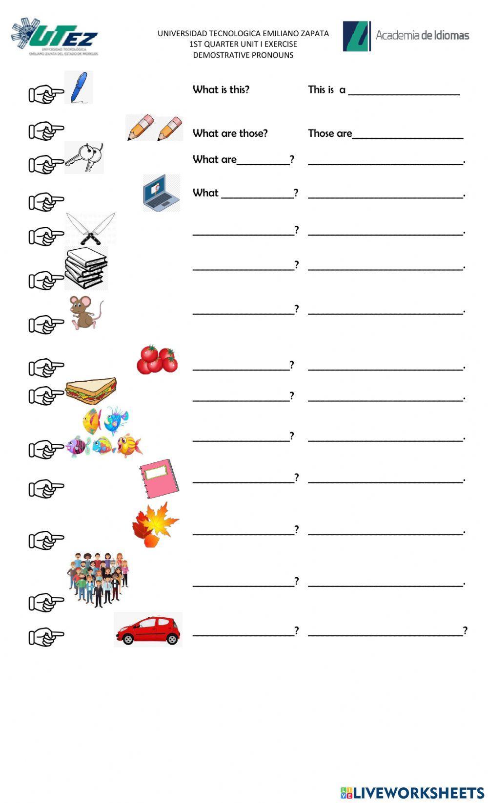 Demostratives pronouns