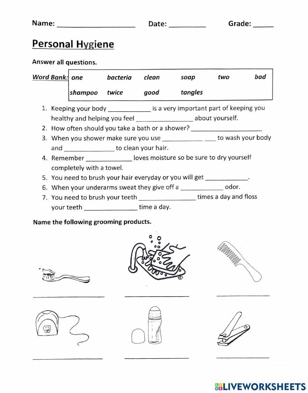 Personal Hygiene Products Interactive Worksheet Live 40% OFF
