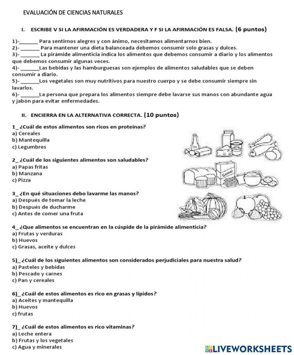 Evaluacion de ciencias