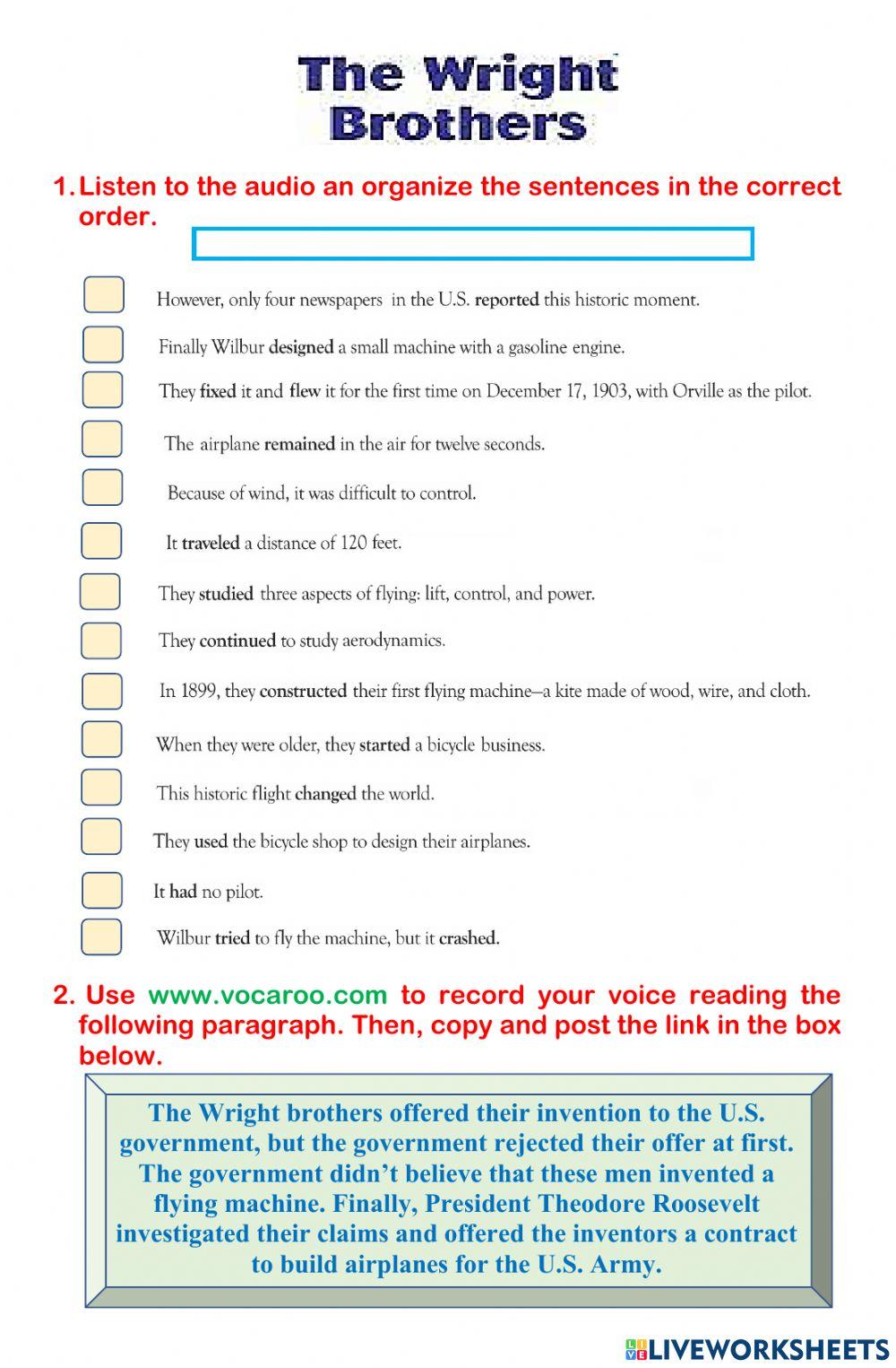 The Wright Brothers - Simple Past