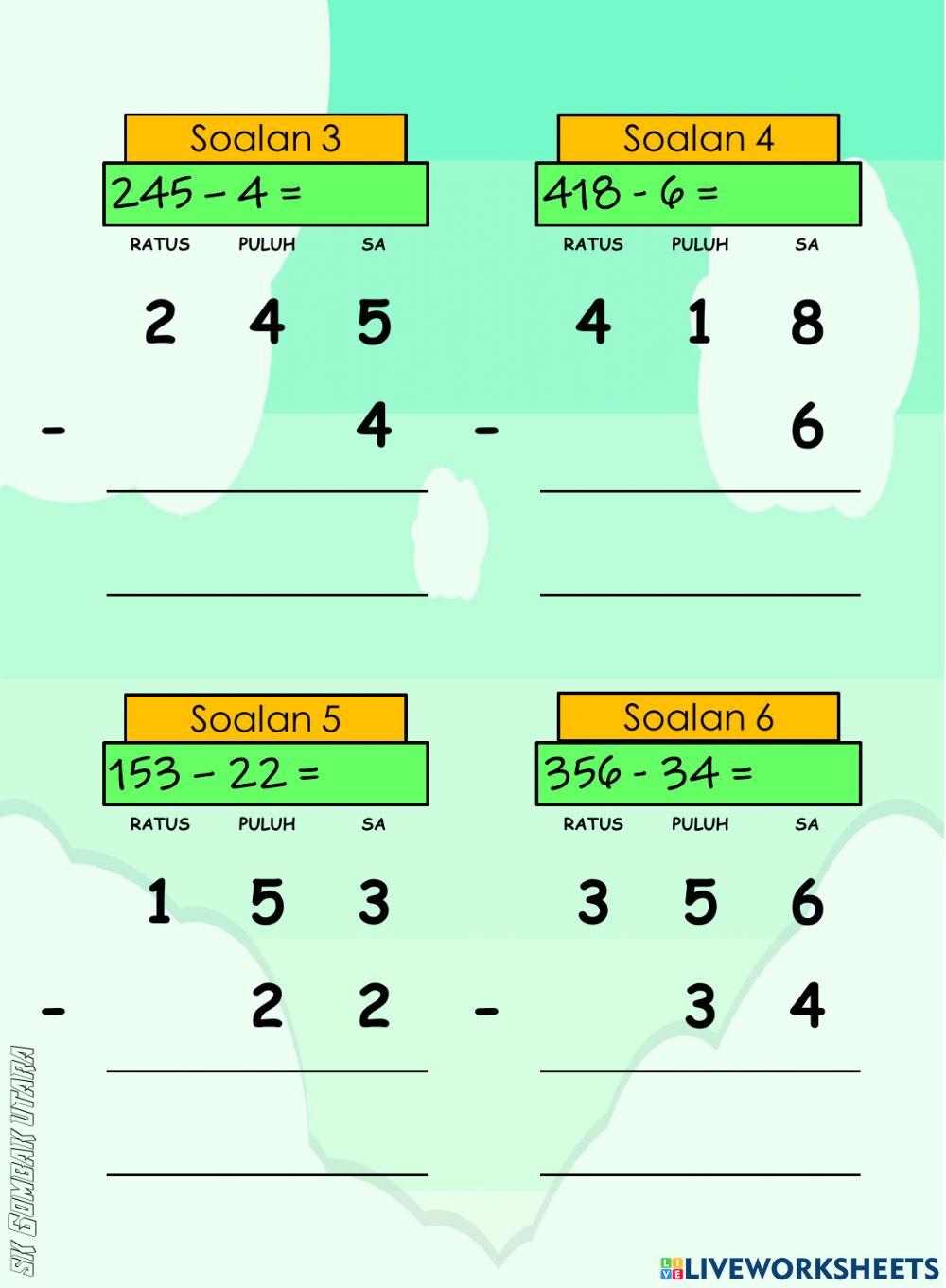 Operasi tolak lingkungan 1000 tanpa mengumpul semula