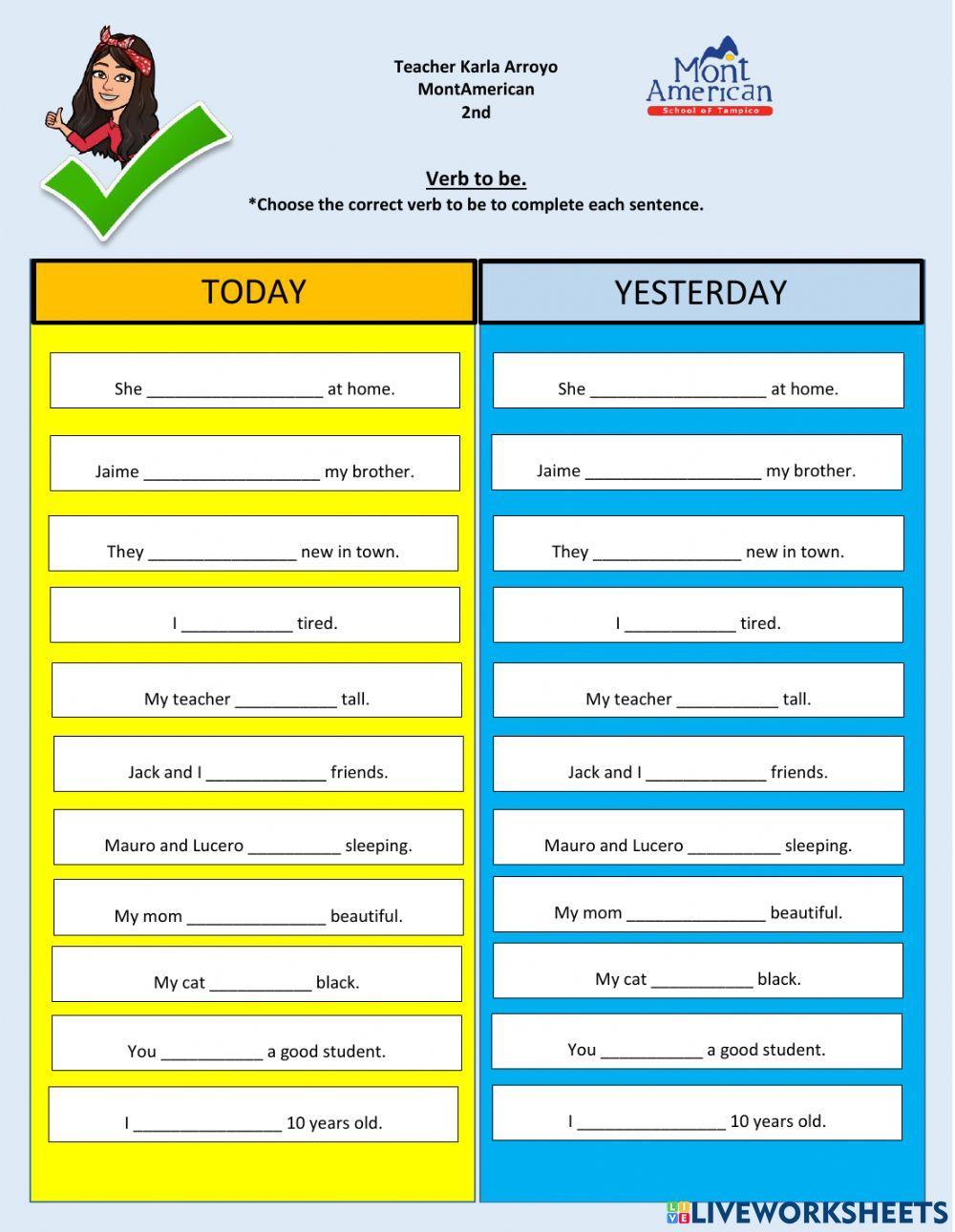 Verb to be (Present and Past tense)