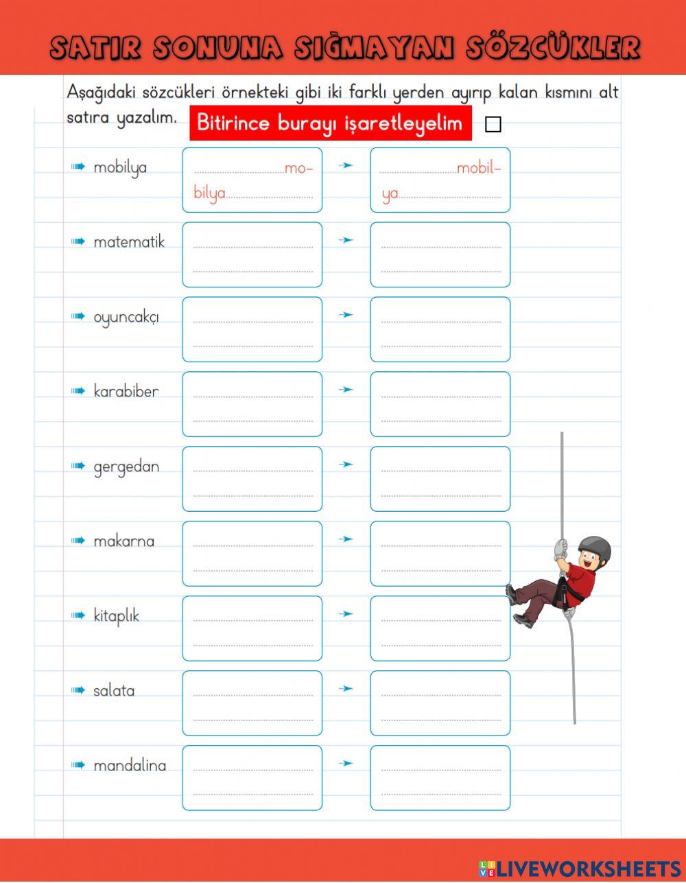 Satır Sonuna Sığmayan Kelimeler