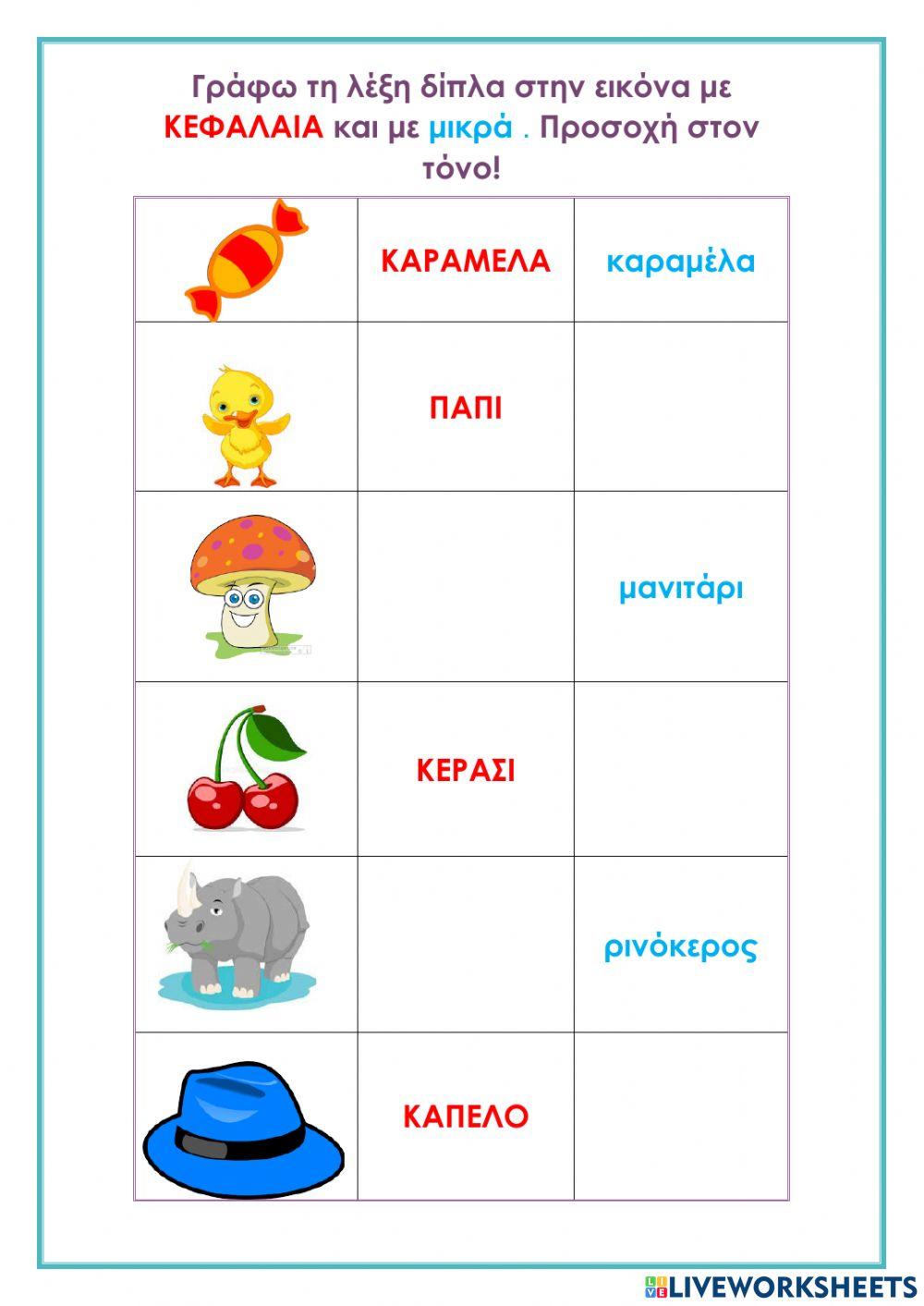 Κεφαλαία και Τόνοι
