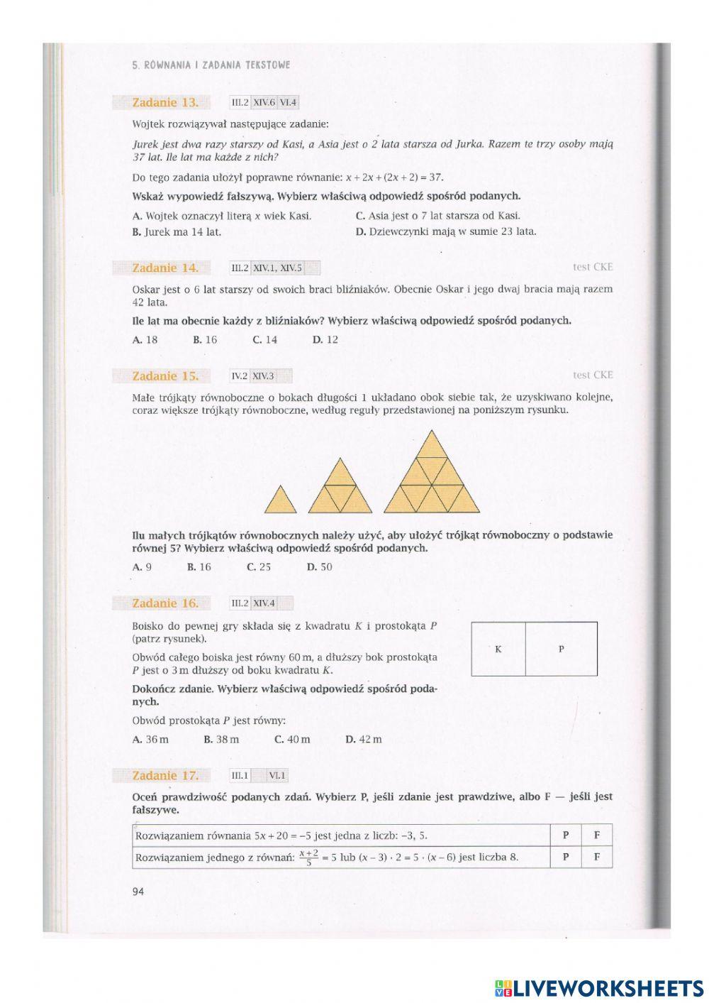 5.2 Równania - zadania