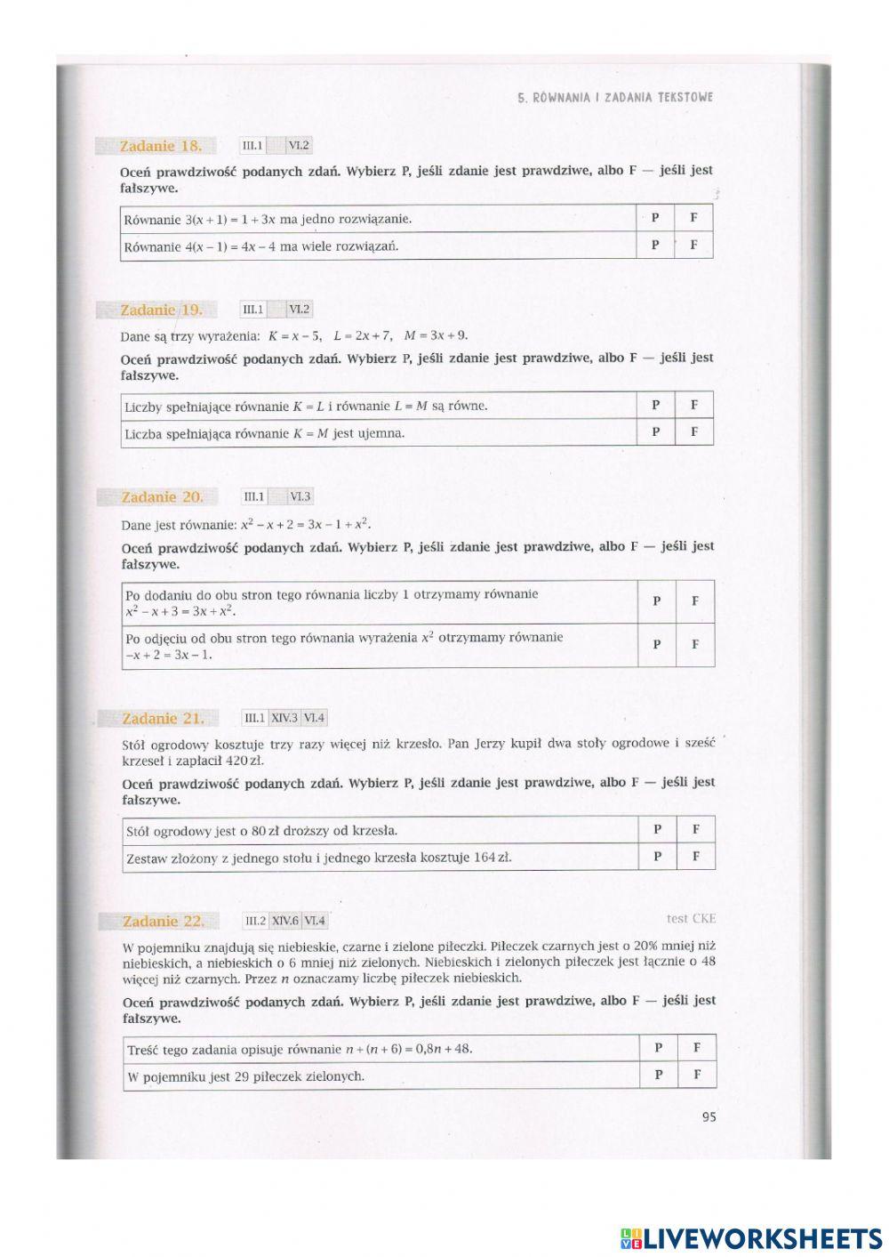 5.2 Równania - zadania